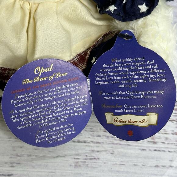 Pickford Bear OPAL Brass Button Bear Collection Patriotic Plush Vintage 1996 - Picture 8 of 8